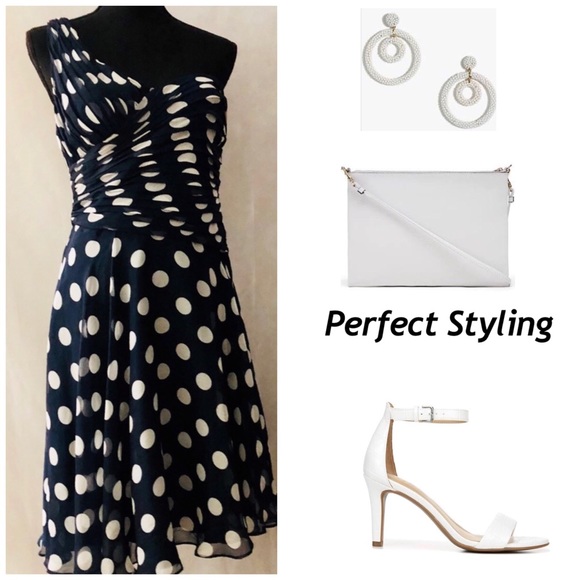 *Adrianna Papell One-Shoulder Vintage Dress - Picture 3 of 14